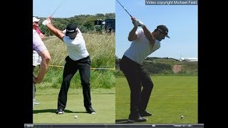 Jon Rahm golf swing  Long Iron faceon amp downtheline July 2017 [upl. by Coward]