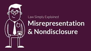 Misrepresentation and Nondisclosure  Contracts  Defenses amp Excuses [upl. by Atwekk526]