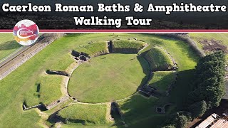 CAERLEON ROMAN BATHS amp AMPHITHEATRE WALES  Walking Tour  Pinned on Places [upl. by Cudlip463]