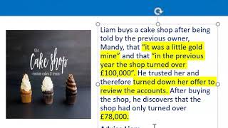 How to apply misrepresentation Liam cupcake scenario [upl. by Lathrop]