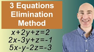 Solving Systems of 3 Equations Elimination [upl. by Brag]