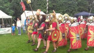 Roman Reenactment at the Amphitheatre in Caerleon Marching In [upl. by Novah]