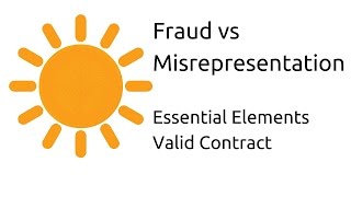 Fraud vs Misrepresentation  Other Essential Elements of a Valid Contract  CA CPT  CS amp CMA [upl. by Fabio832]